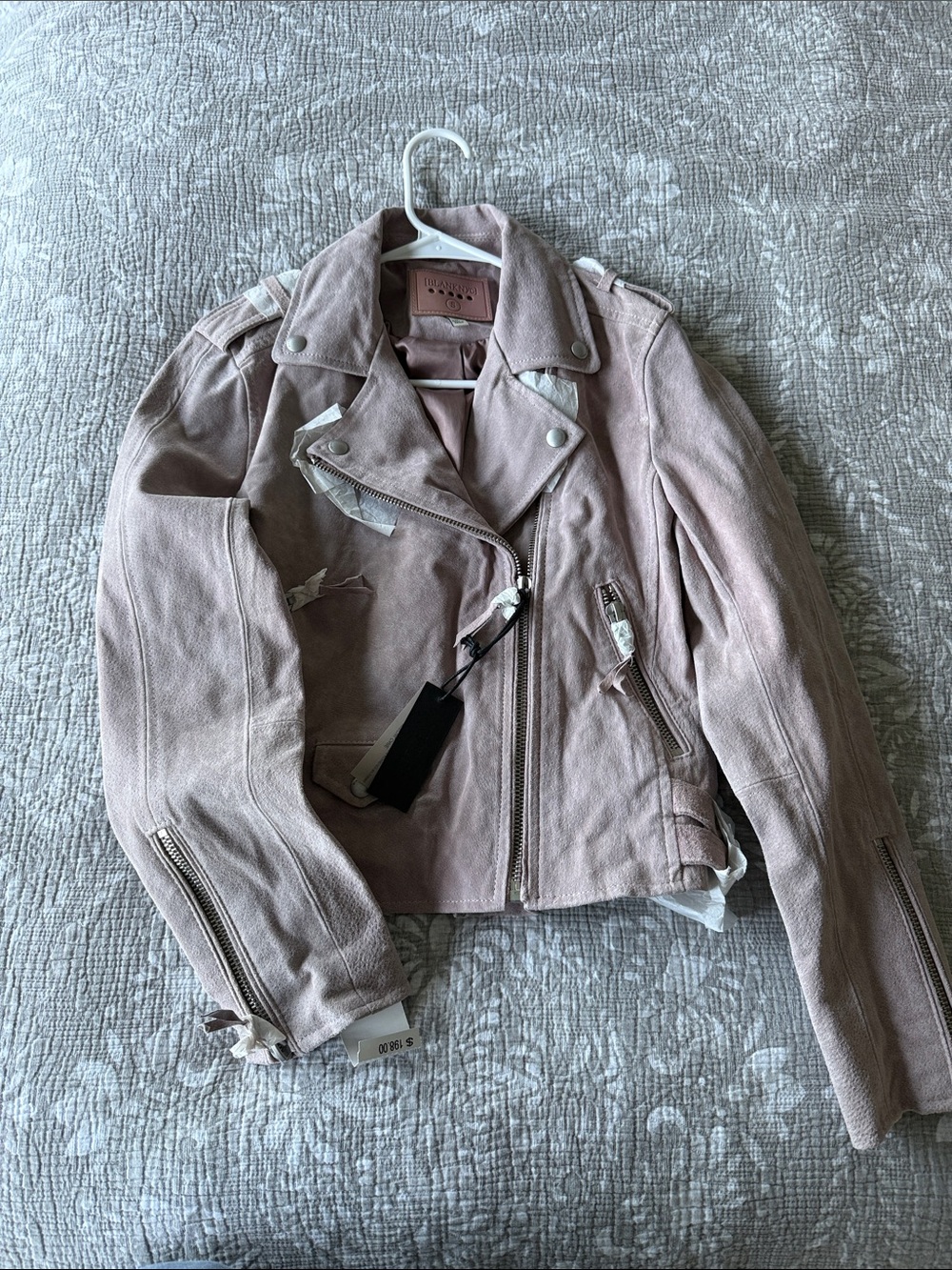 Blank NYC Dusty Pink Suede Moto Jacket
